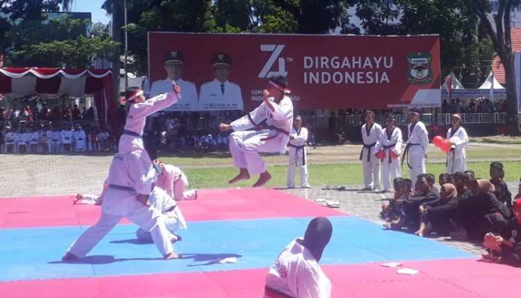Atraksi Beladiri SBBC Semarakkan HUT ke 74 Kemerdekaan RI di Pematangsiantar