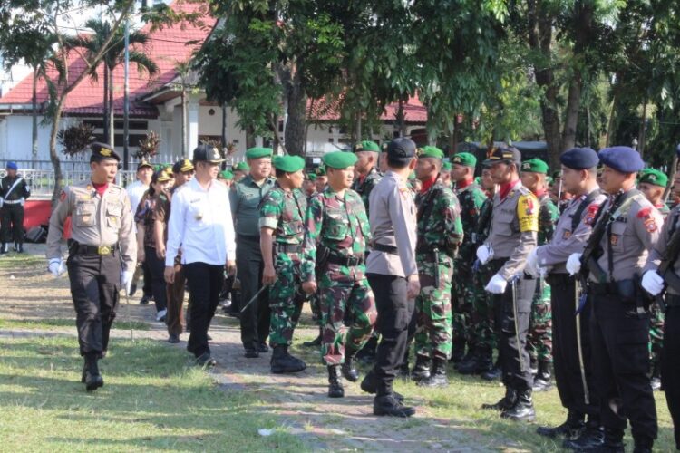 Apel Gelar Pasukan Operasi Mantap Brata Pemilu 2019 Digelar di Pematangsiantar