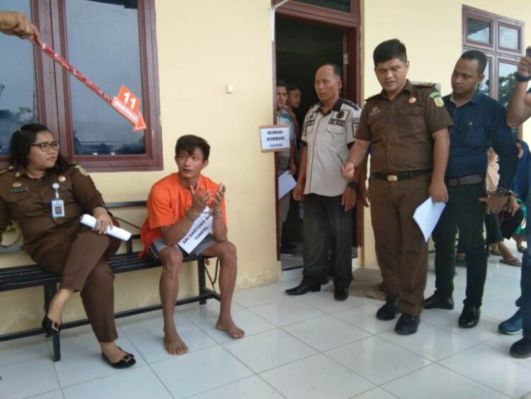 Polres Sergai Gelar Adegan 11 rekonstruksi kasus pembunuhan terhadap paman sendiri. (Sugiono/tsp)