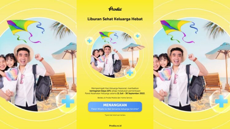 Prodia memberikan keringanan biaya 10% selama 11 Juli hingga 30 September 2022 bagi setiap pelanggan yang melakukan pemeriksaan Panel Kesehatan Keluarga.