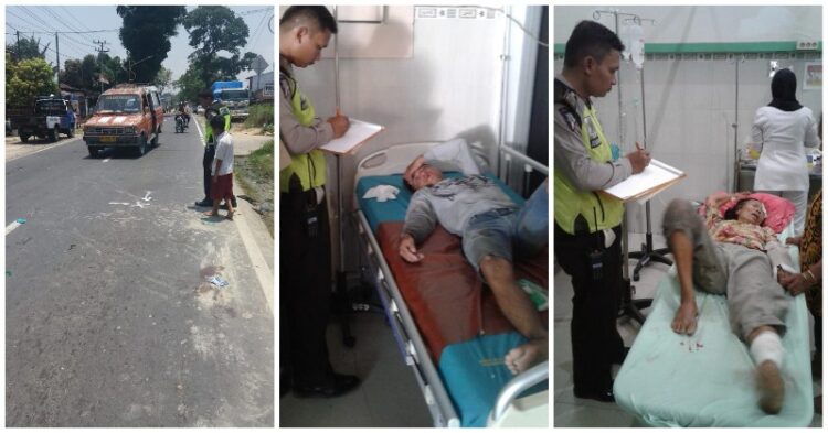 Laka di Jalan Parapat, Korban dan Pengendara Satria FU Dilarikan ke Rumah Sakit