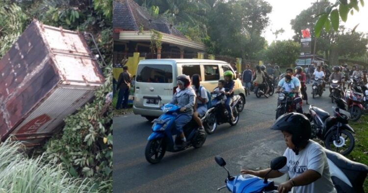 Heboh Pengendara Lihat Mobil Boks di Dalam Jurang Jalan Rakutta Sembiring