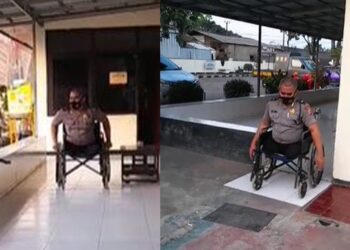 Masya Allah, Polisi Tanpa Dua Kaki Ini Bikin Hati Netizen Mewek
